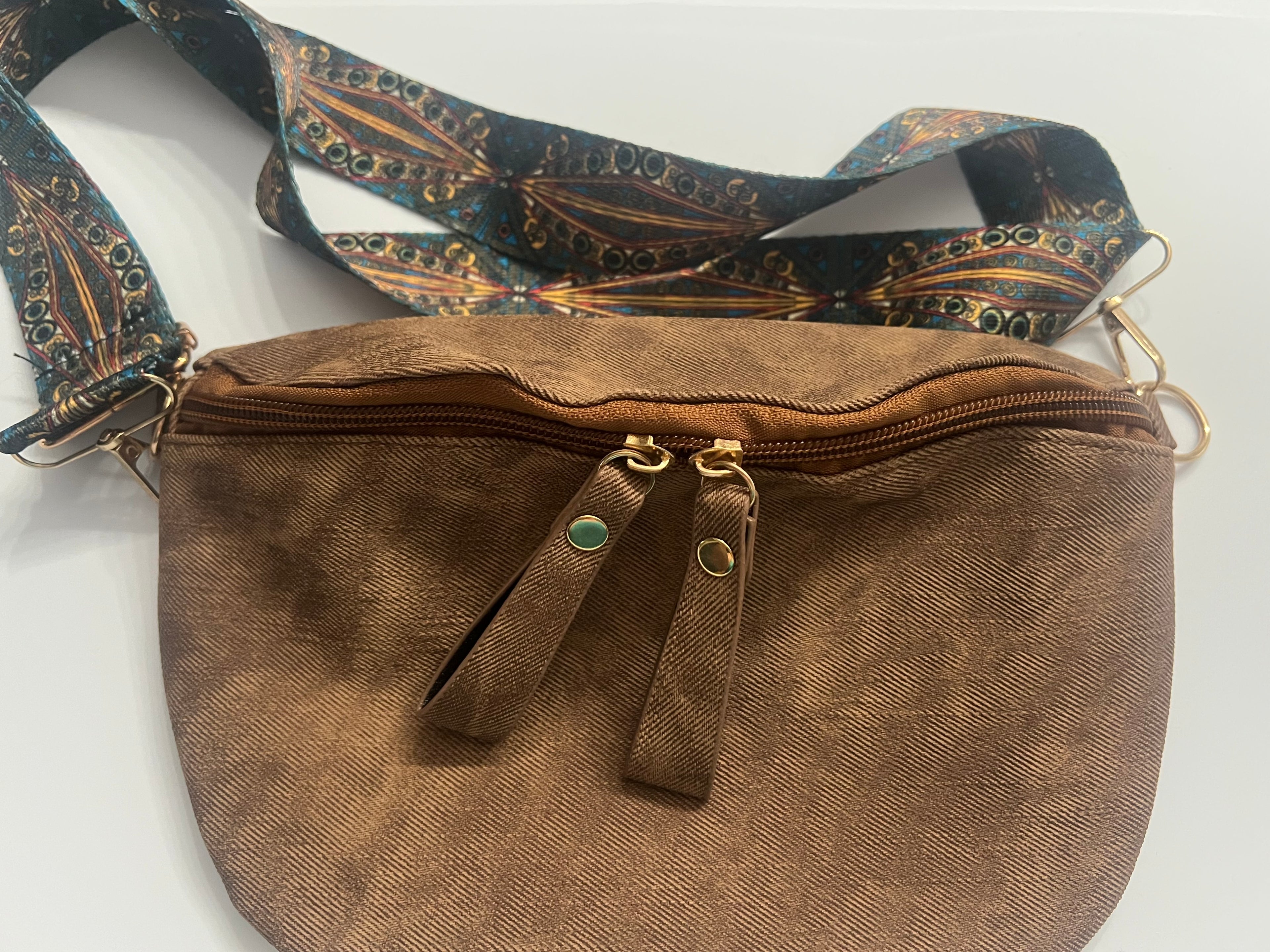 Crossbody faux suede
