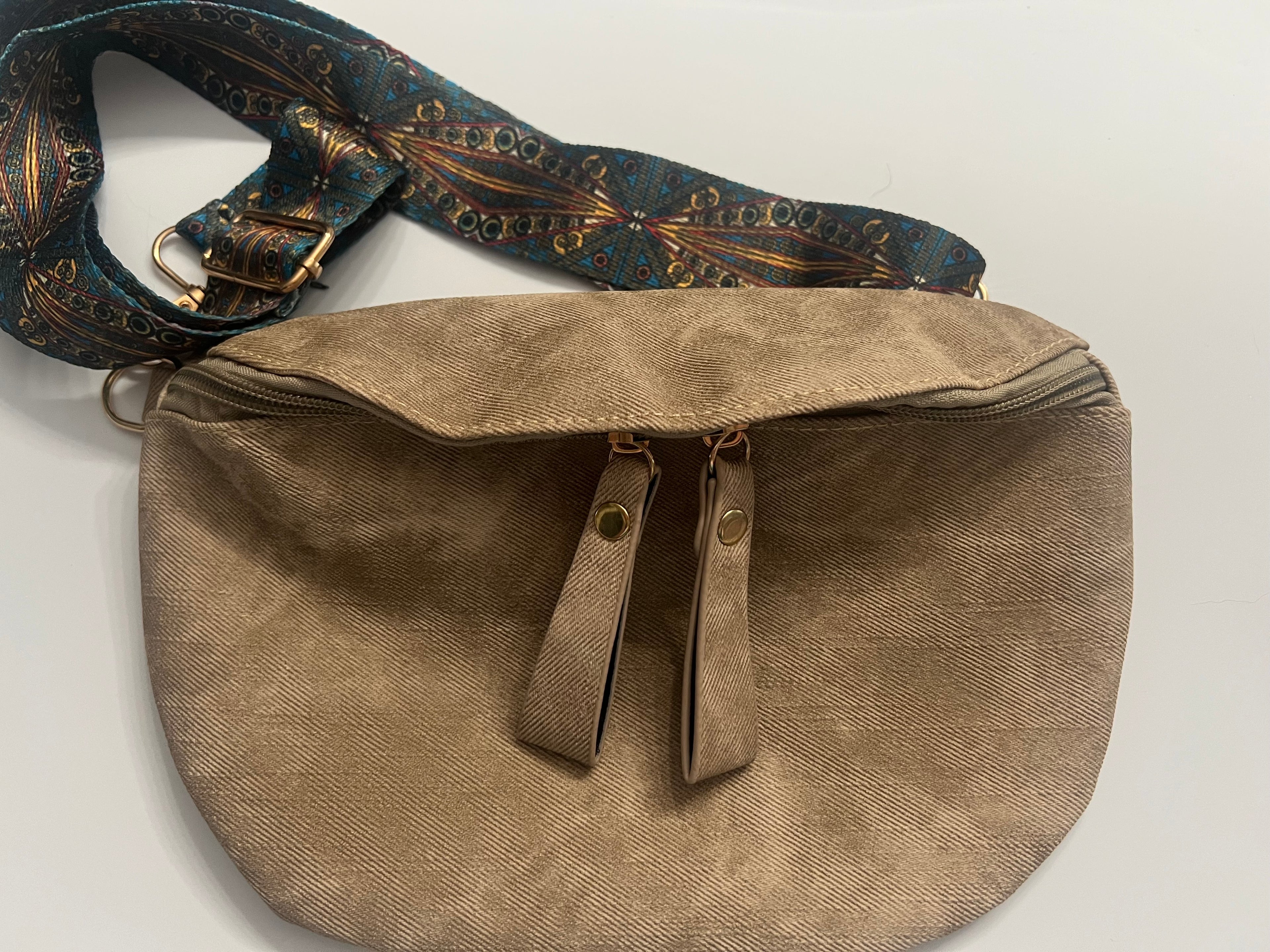Crossbody faux suede