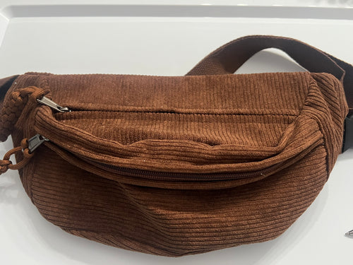 Crossbody corduroy and leopard