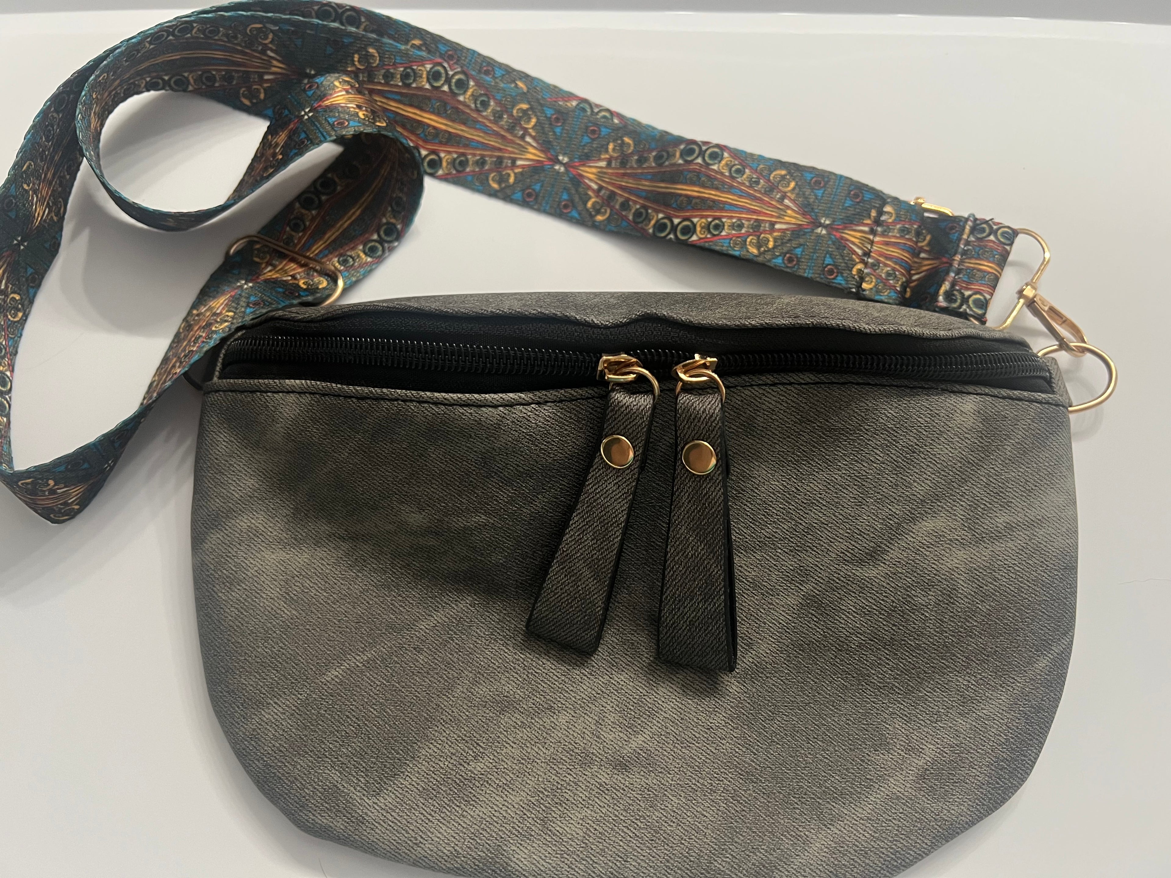 Crossbody faux suede